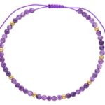 BRANSOLETKA NA SZNURECZKU AMETYST