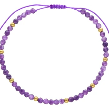 BRANSOLETKA NA SZNURECZKU AMETYST