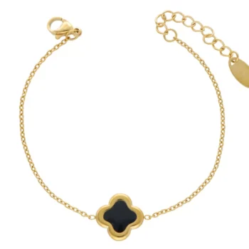 BRANSOLETKA CZARNY KWIATUSZEK