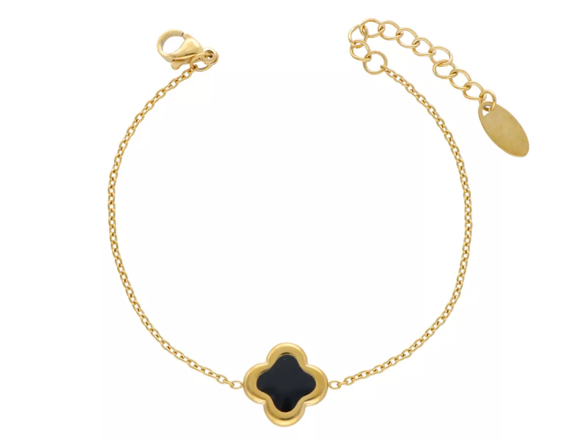 BRANSOLETKA CZARNY KWIATUSZEK